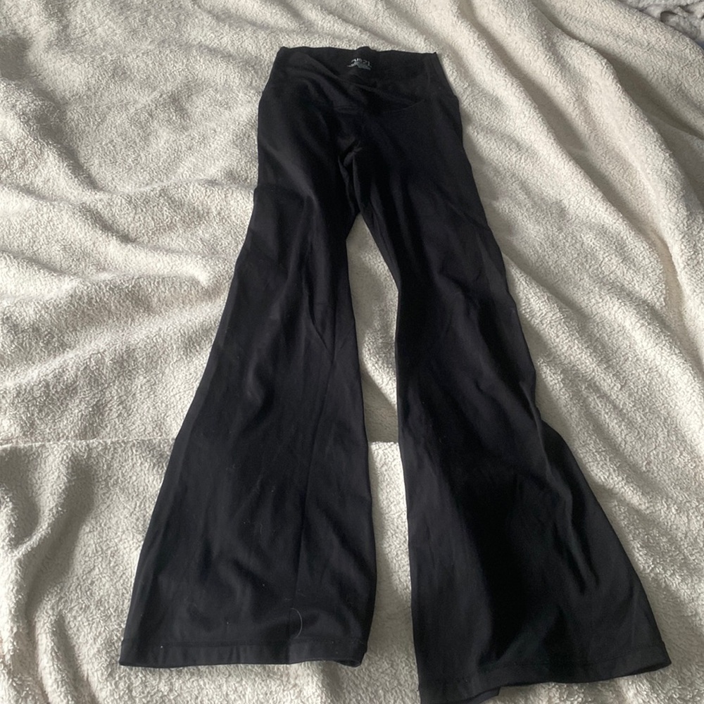 black flare leggings